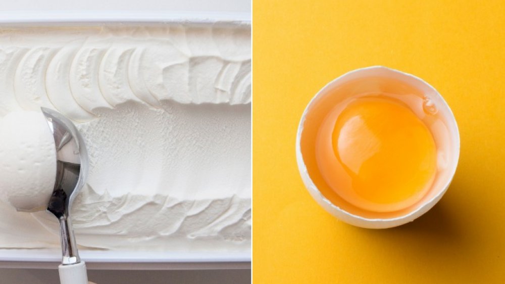 Ванильное мороженое и яичный желток