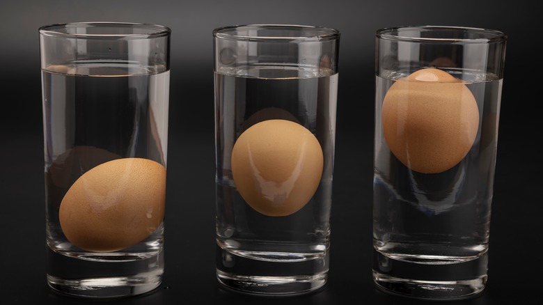 три яйца в трех стаканах воды