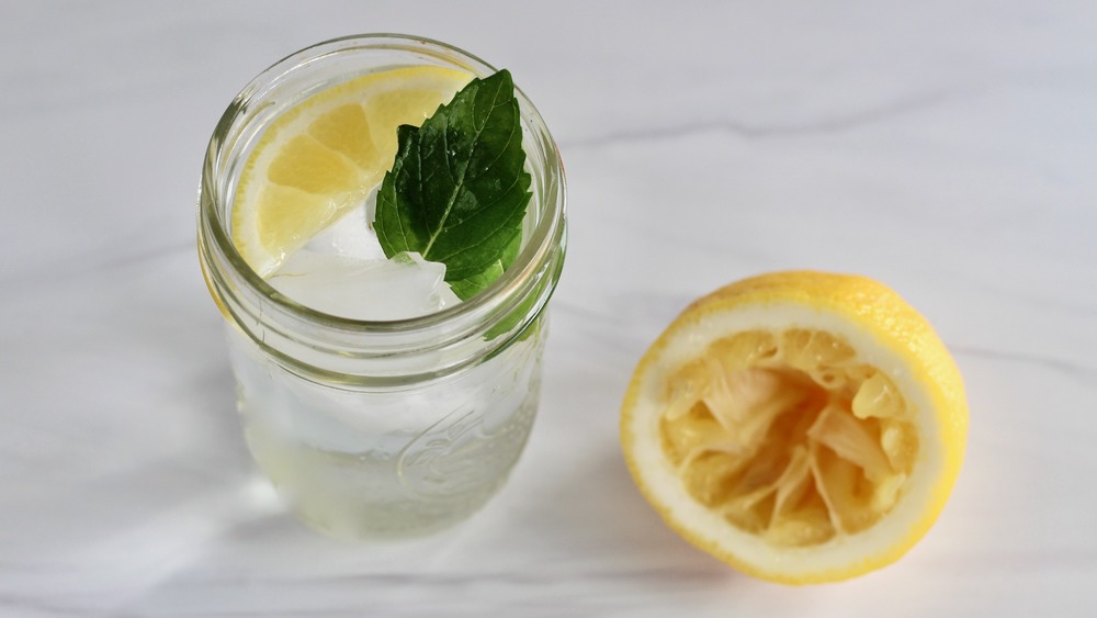 Вода, настоянная на лимонном соке и мяте
